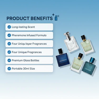 Pheromone Perfume Men For Date 120ml Cologne Masculinos Perfumes Hombre Gift Box 4 Pcs Set Charming Man Body Spray Parfums Homme
