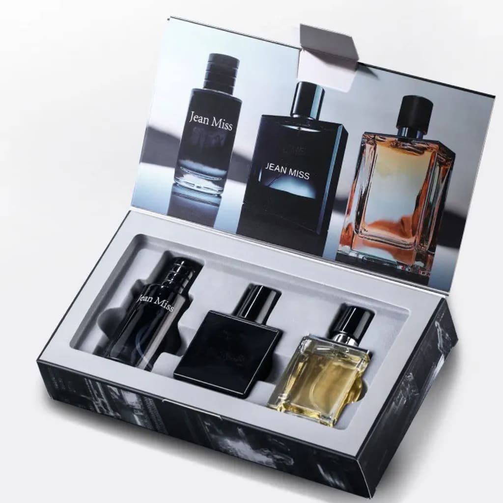3 piece set, men's eau de Toilette spray gift box, lasting fragrance, 3 different flavors, perfect for holiday gifts, dates, eve